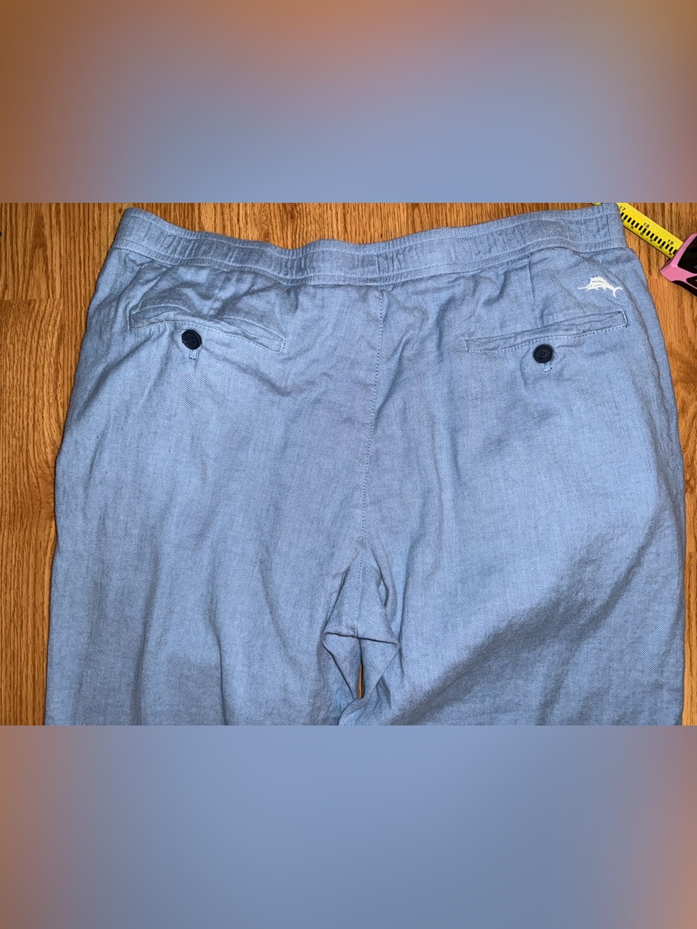 Tommy bahama Light Blue Men's Casual Cotton-Linen Pants XL preppy beach vacay - Picture 9 of 9